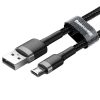 Baseus Cafule USB-Micro-USB kábel, 0.5m, 2.4A (szürke-fekete)