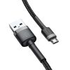 Baseus Cafule USB-Micro-USB kábel, 0.5m, 2.4A (szürke-fekete)