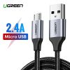 UGREEN USB-Micro USB kábel, QC 3.0, 2,4A, 0,25m (fekete)