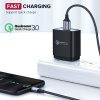 UGREEN USB-Mikro USB kábel, QC 3.0, 2,4A, 0,25m (fekete)