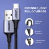 UGREEN USB-Micro USB kábel, QC 3.0, 2,4A, 0,25m (fekete)