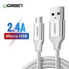 UGREEN USB-Micro USB kábel, QC 3.0, 2.4A, 2m (fehér)