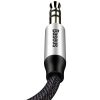 Baseus Yiven AUX 3,5 mm mini jack audio kábel, 1m (fekete-ezüst)