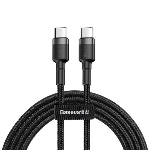 Baseus Cafule USB-C - USB-C PD 2.0 QC 3.0 kábel, 60 W, 1 m (fekete-szürke)