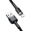 Baseus Cafule 1,5A 2 m-es Lightning USB-kábel (szürke-fekete)