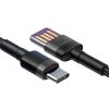 Baseus Cafule USB-USB-C kábel Huawei SuperCharge, QC 3.0, 5A 1m (fekete-szürke)