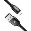 Baseus 3 az 1-ben USB-C / Lightning / Micro-USB kábel, 3,5A, 0,3 m (fekete)