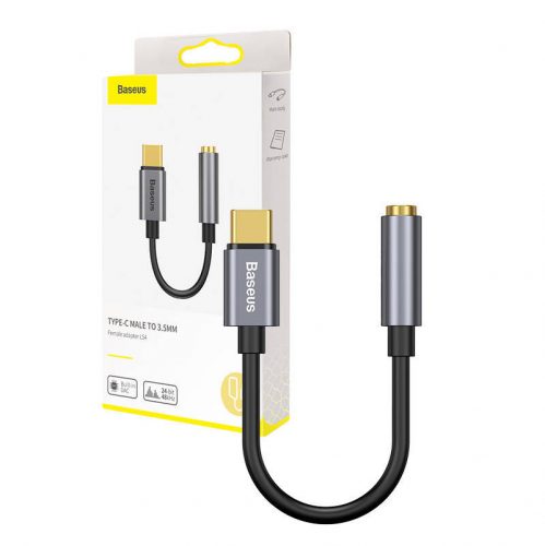 Baseus L54 USB-C audioadapter + 3,5 mm-es mini jack csatlakozó (szürke)