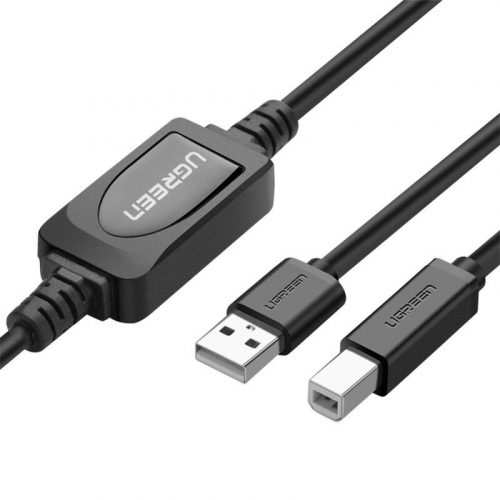 UGREEN US122 USB 2.0 A-B nyomtatókábel, 10 m (fekete)