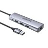 UGREEN CM266 5 az 1-ben Adapter USB, 3x USB 3.0, micro USB, RJ45 (szürke)