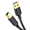 UGREEN US135 USB 2.0 A-B nyomtatókábel, aranyozott, 5 m (fekete)