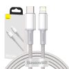 Baseus USB-C - Lightning kábel, nagy sűrűségű fonott, 20 W, PD, 2 m (fehér)