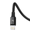 Baseus Rapid Series 3 az 1-ben kábel, micro-USB / Lightning / USB-C, 20 W, 1,5 m (fekete)