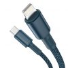 Basues USB-C - Lightning Kábel nagy sűrűségű fonott, 20W, 5A, PD, 2m (kék)