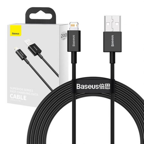 Baseus Superior Series USB-villany kábel, 2,4A, 2m (fekete)