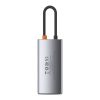 Baseus Metal Gleam Series 4 az 1-ben hub, USB-C - USB 3.0 + USB 2.0 + HDMI + USB-C PD (szürke)