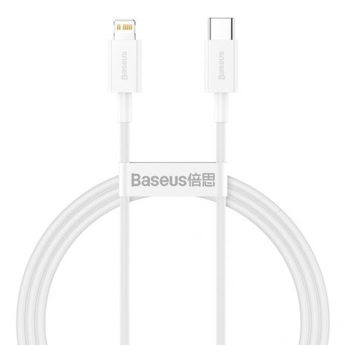 Baseus Superior Series USB-C-Lightning kábel, 20 W, PD, 1 m (fehér)