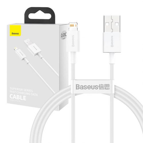 Baseus Superior Series USB-villany kábel, 2,4 A, 1 m (fehér)