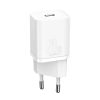 Baseus Super Si gyorstöltő 1C 20W adapter 1 m-es USB-C-Lightning kábellel (fehér)