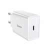 Baseus speed mini gyorstöltő, USB + USB-C, PD, 3A, 20 W (fehér)