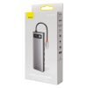 Baseus Metal Gleam sorozat 11 az 1-ben hub, USB-C - 3x USB 3.0 + 2x HDMI + USB-C PD + Ethernet RJ45 + microSD / SD + VGA + AUX