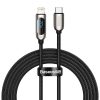 Baseus USB-C-Lightning kijelzőkábel, PD, 20 W, 2 m (fekete)