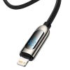 Baseus USB-C-Lightning kijelzőkábel, PD, 20 W, 1 m (fekete)