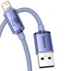 Baseus Crystal Shine USB-világító kábel, 2.4A, 2m (lila)