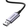 UGREEN CM477 Audió adapter, USB 3,5 mm-es mini jack 3,5 mm-es AUX csatlakozó (szürke)