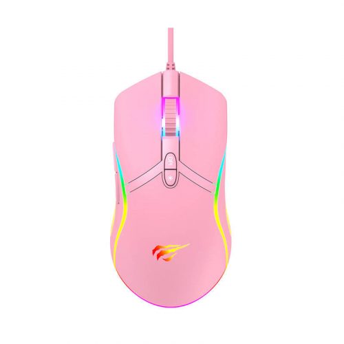 Havit MS1026 pink gamer egér RGB 1000-6400 DPI