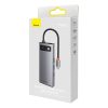 Baseus Metal Gleam sorozat 7 az 1-ben hub, USB-C - 3x USB 3.0 + 2x HDMI + USB-C PD + Ethernet RJ45