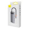 Baseus Metal Gleam Series 6 az 1-ben hub, USB-C - 3x USB 3.0 + USB-C PD + microSD/SD