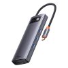 Baseus Metal Gleam Series 6 az 1-ben hub, USB-C - 3x USB 3.0 + HDMI + USB-C PD + VGA