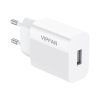 VFAN E01 hálózati töltő, 1x USB, 2,4A + USB-C kábel (fehér)