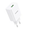 VFAN E03 hálózati töltő, 1x USB, 18W, QC 3.0 + Lightning kábel (fehér)