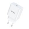 VFAN E04 fali töltő, USB-C, 20W, QC 3.0 + USB-C kábel (fehér)