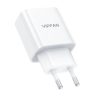 VFAN E04 fali töltő, USB-C, 20W, QC 3.0 + USB-C kábel (fehér)