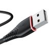 USB Lightning kábel VFAN Anti-Break X01, 3A, 1m (fekete)