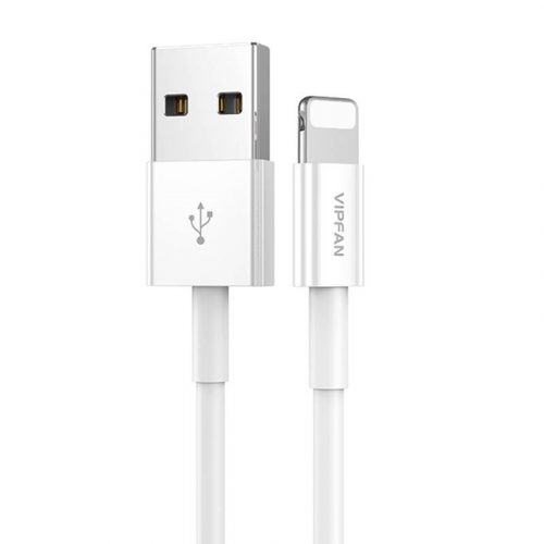 USB és Lightning kábel VFAN X03, 3A, 1m (fehér)