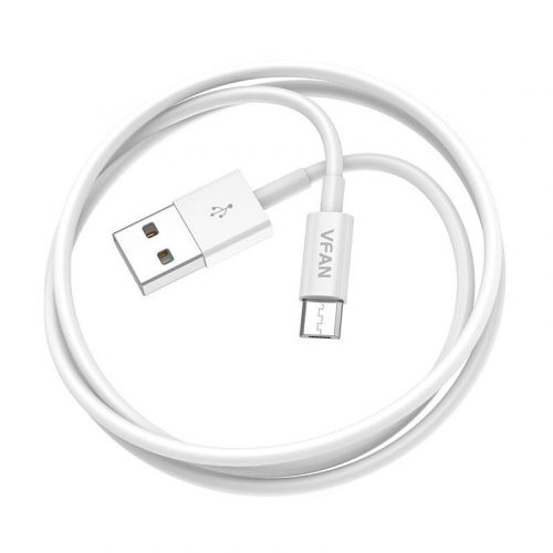 USB és Micro USB kábel VFAN X03, 3A, 1m (fehér)