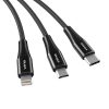 VFAN X16 3w1 USB-C/Lightning/Micro 3.5A 1.5m USB kábel (czarny)