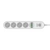 Power strip with 4 AC sockets, 4x USB, LDNIO SE4432, 2m (white)