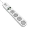 Power strip with 4 AC sockets, 4x USB, LDNIO SE4432, 2m (white)