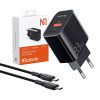 Fali töltő Mcdodo CH-0922 USB + USB-C, 33W + USB-C kábel (fekete)