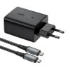 Fali töltő Acefast A17, 65W GaN + kabel USB-C (fekete)