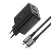 Fali töltő Acefast A17, 65W GaN + kabel USB-C (fekete)