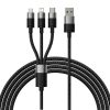 Baseus StarSpeed 3 az 1-ben töltőkábel USB - USB-C + Micro + Lightning, 3,5A, 1.2m (fekete)