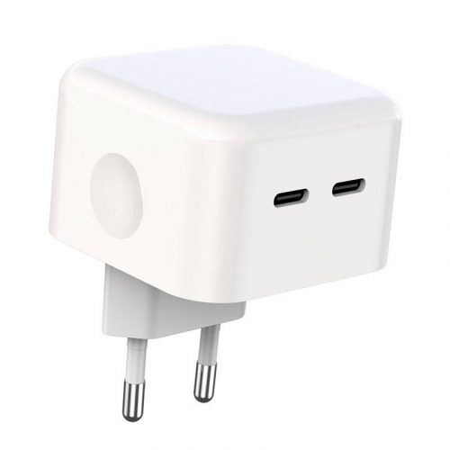 XO L102 fali töltő, 2x USB-C, 35W (fehér)