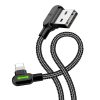 USB Lightning kábel, Mcdodo CA-4673, ferde, 1.8m (fekete)