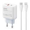 Wall charger  LDNIO A2421C USB, USB-C 22.5W + USB-C - Lightning cable